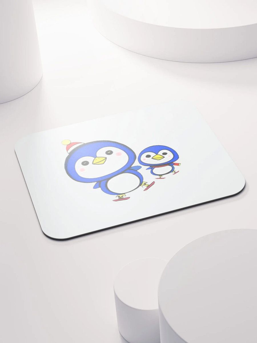 Festive Ice Skating Penguins Mouse Pad product image (4)