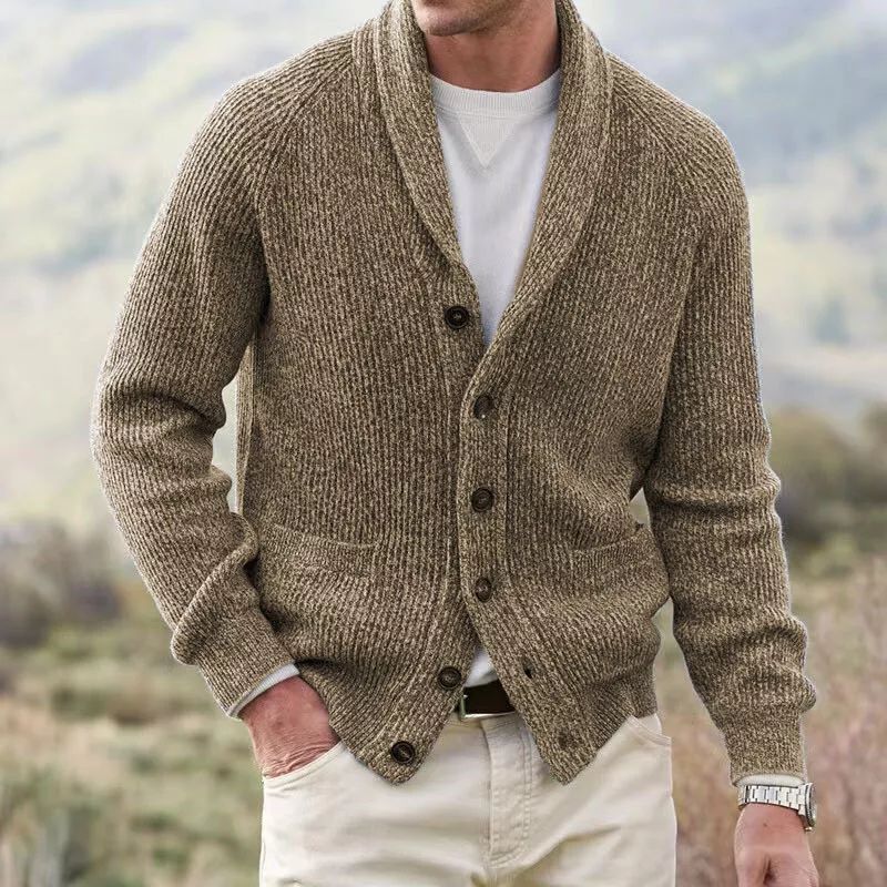 Mens Winter Warm Cardigan Sweater Cable Knit Button Cotton Sweater Pockets Tops product image (5)