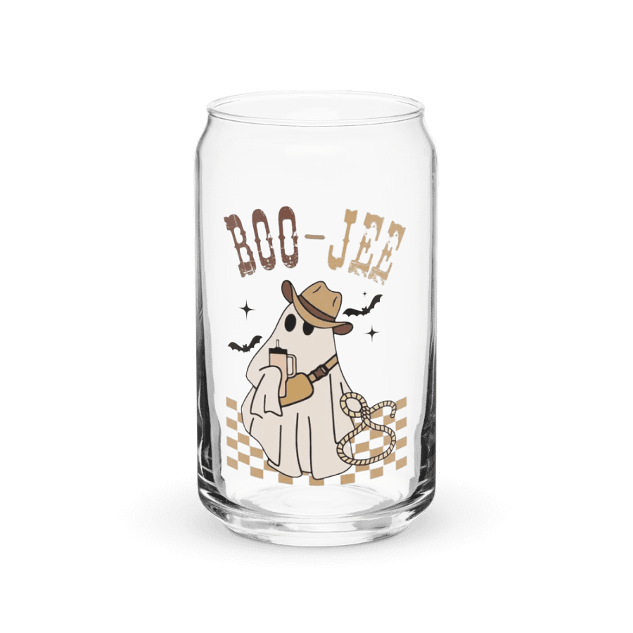 Western Boo Jee Ghost Halloween Glass Cup product image (2)