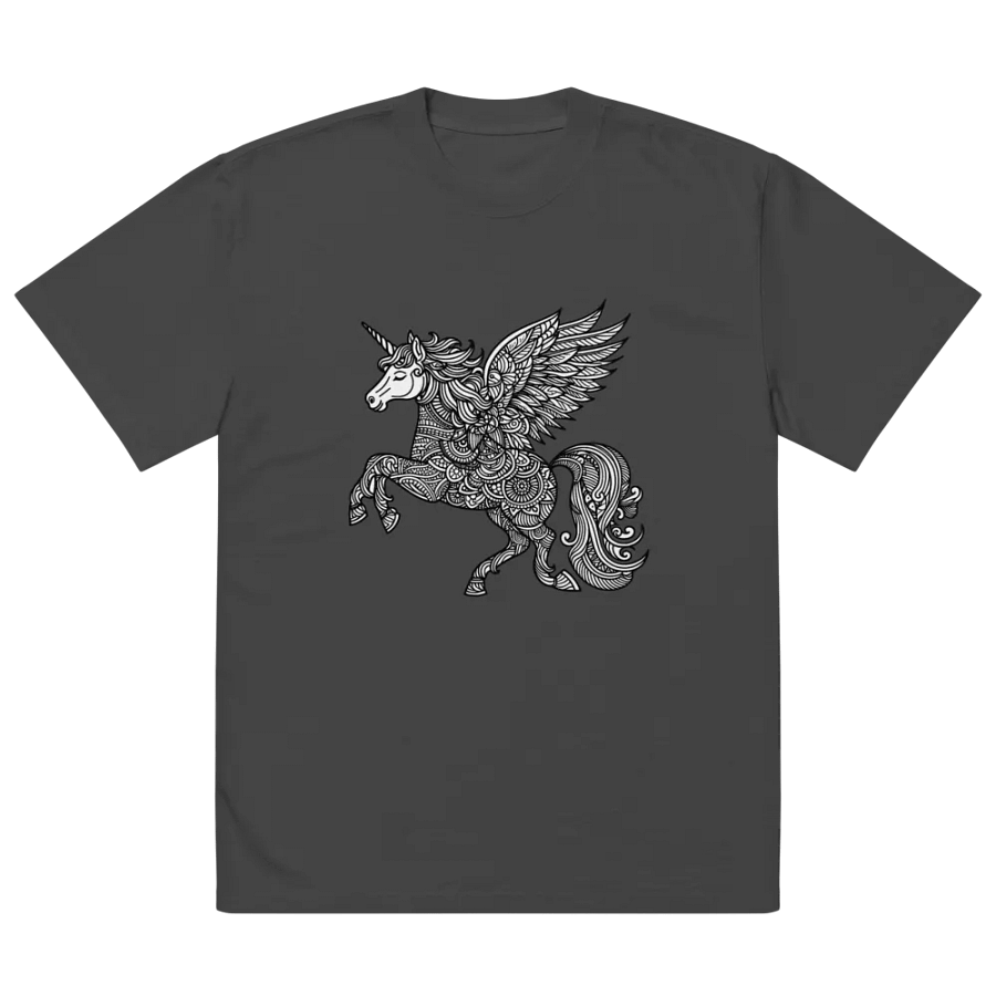Elegant Women's dark grey T-Shirt with Young Unicorn Design – Magical and Stylish product image (2)