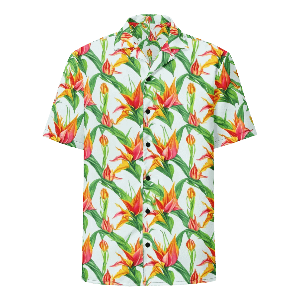 Floral Pattern Heliconia Flowers Hawaiian Shirt product image (1)