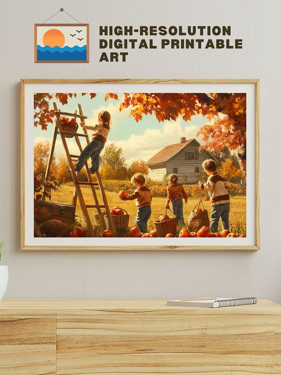 Autumn in Apple Orchard 12-Piece Digital Art Collection (Digital Download for Wallpapers, Posters & More) product image (5)