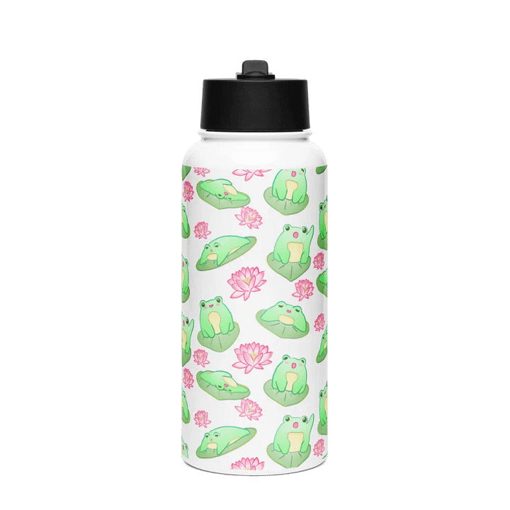 Kawaii Froggie Bottle With Straw product image (1)