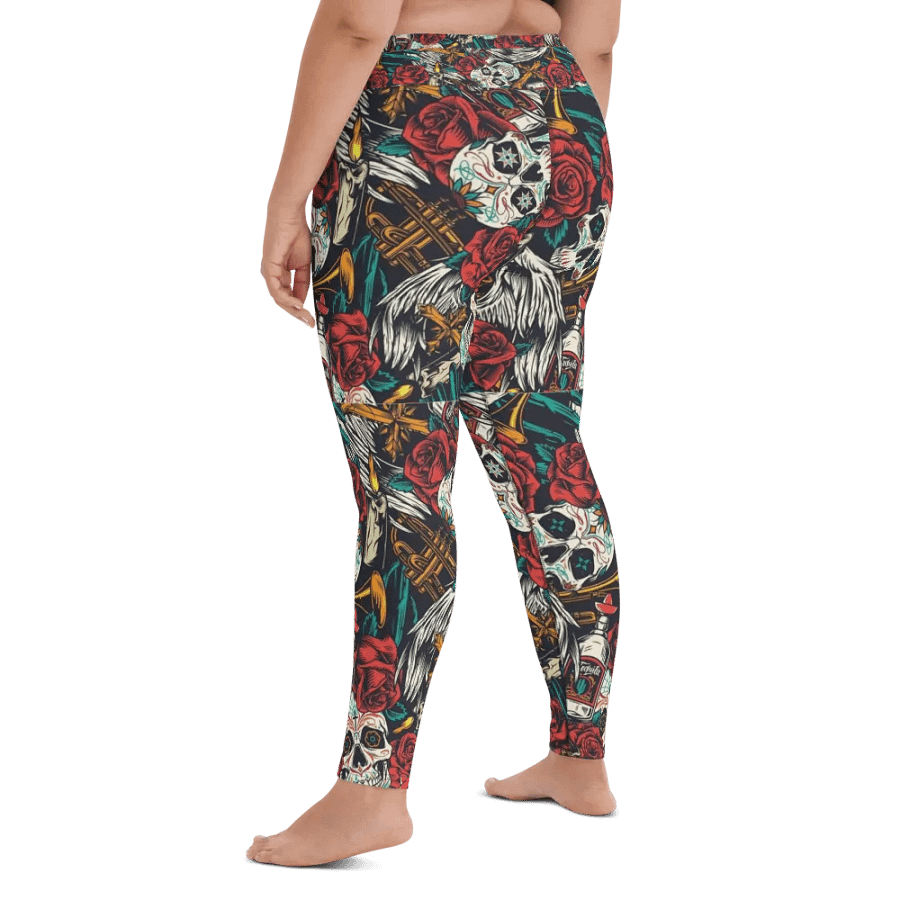 Yoga Pants – Skull and Roses Print for Edgy & Elegant Style product image (11)