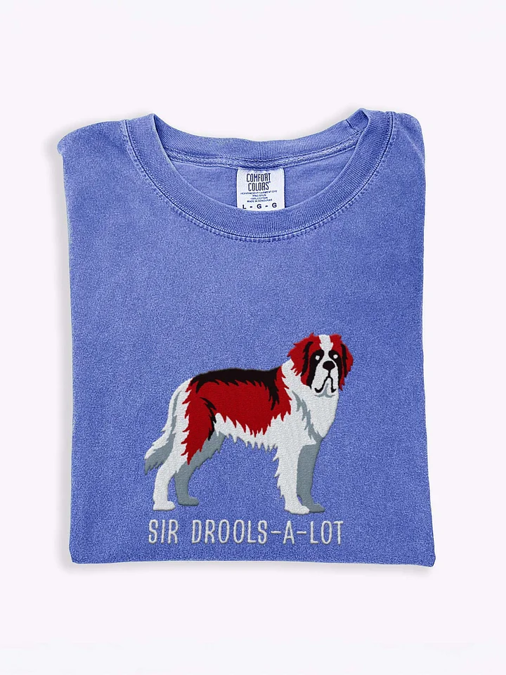 Sir Drools-A-Lot T-Shirt(Embroidered) of a Saint Bernard(Mahogany & White) product image (1)