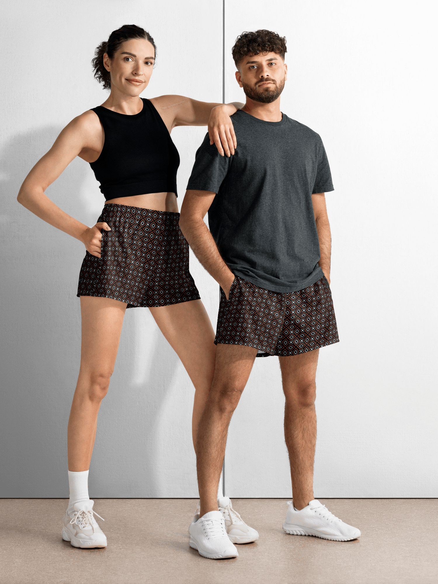 Diamond Dunes Geometric All Over Print Unisex Athletic Shorts product image (2)