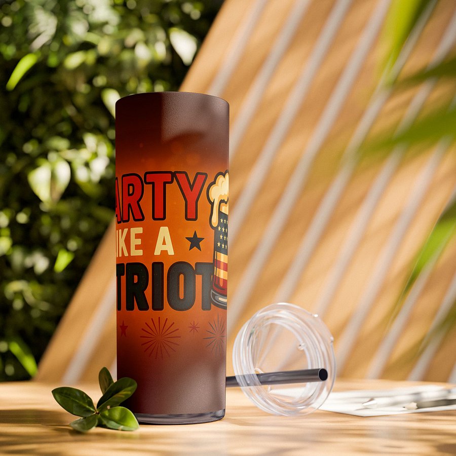 4th of July Tumbler Wrap - Party Like a Patriot 20oz Sublimation PNG | Independence Day Beer Mug Tumbler Design | Digital Download product image (3)