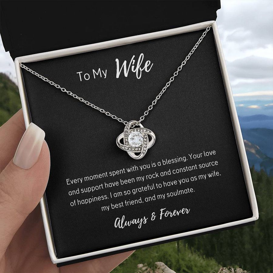 Wife Love Knot Necklace - You Are My Rock product image (4)
