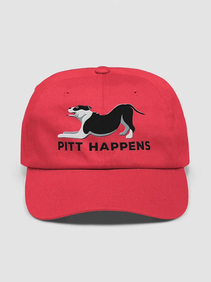 Pitt Happens Classic Dad Hat(Embroidered) of a Pitbull Terrier(Black) product image (1)