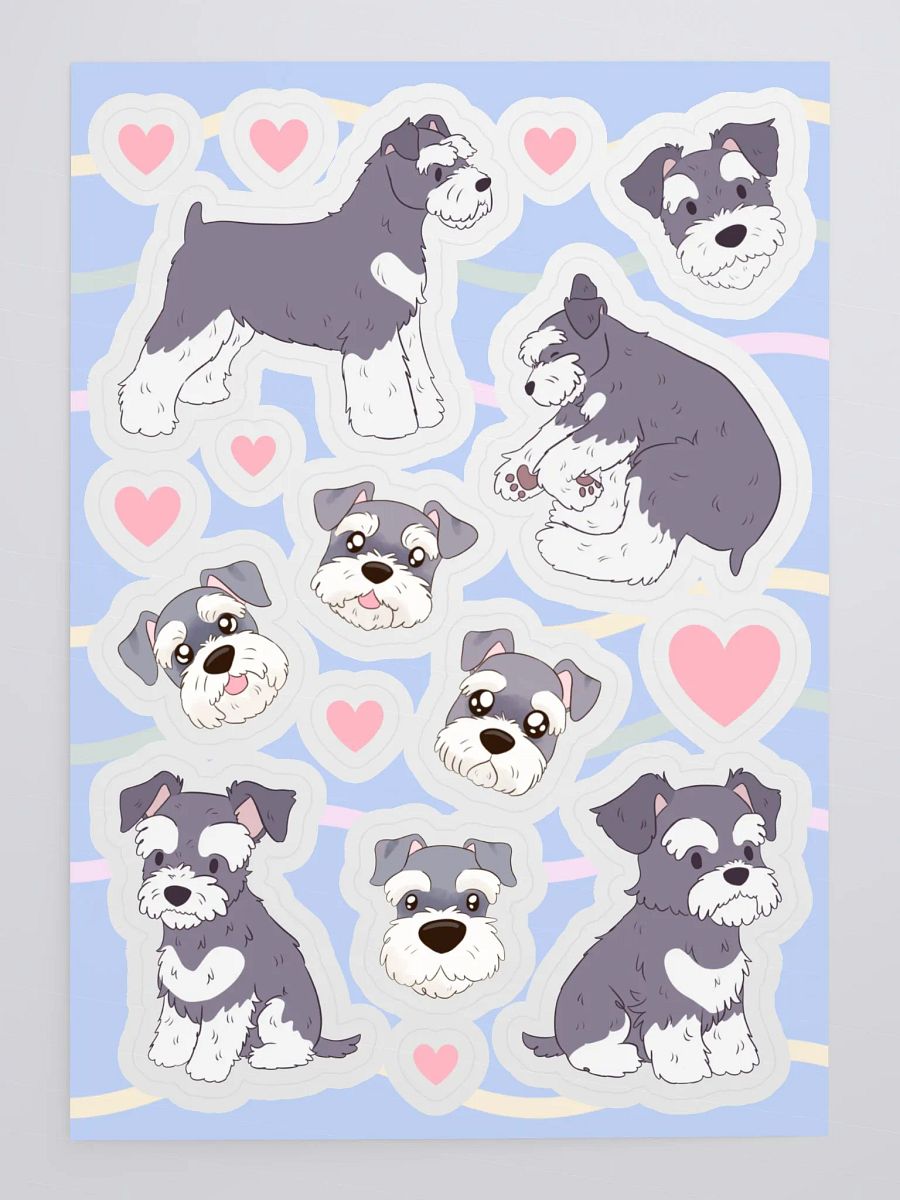 Schnauzer Love Kiss-Cut Sticker Sheet product image (4)