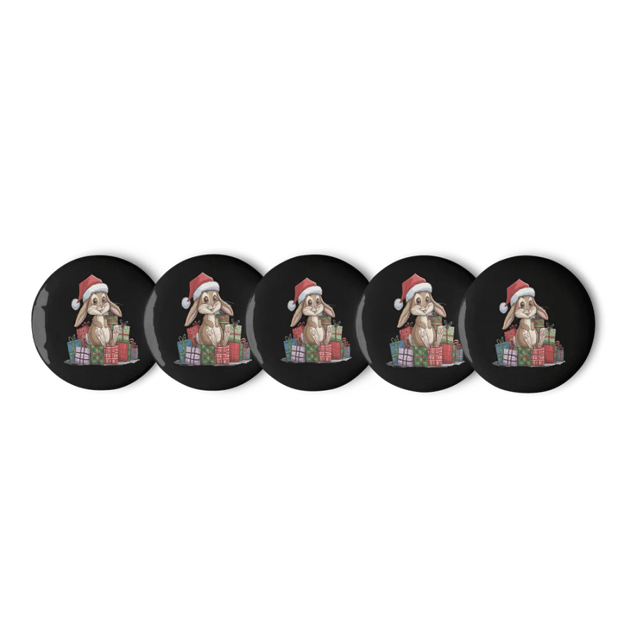 Santa Bunny Black Set of Pin Buttons product image (5)