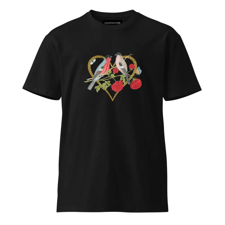 Love Birds Gold Heart Unisex T-Shirt product image (8)