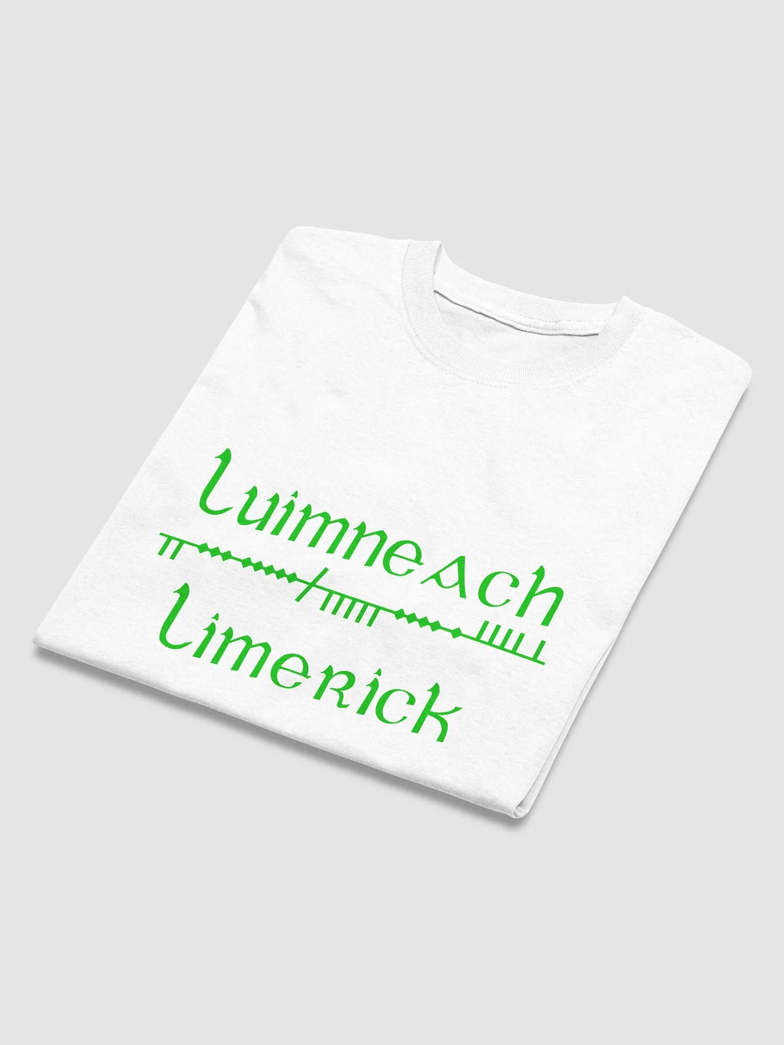 Limerick/Luimneach Scholastic style Ogham white Printed T-shirt product image (3)