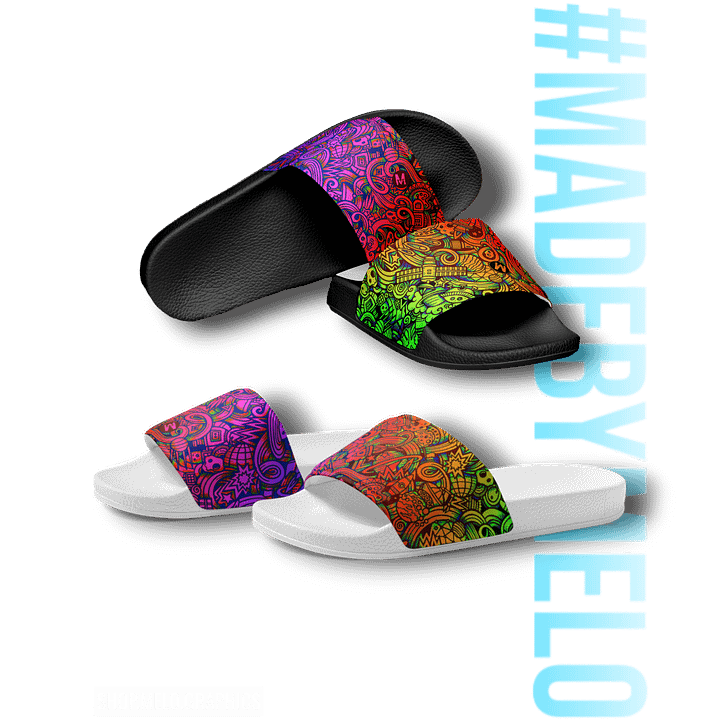 Rainbow Space Scribble - Women's Slides | #MADEBYMELO product image (1)