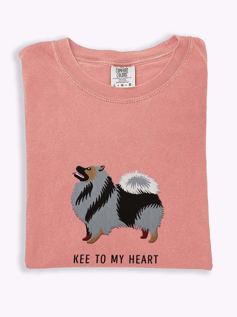 Kee to My Heart T-Shirt(Embroidered) of a Keeshond product image (1)