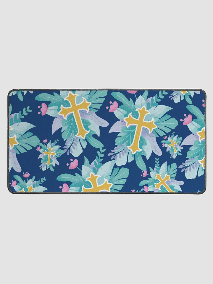 Floral Cross Patterned Desk Mat product image (1)