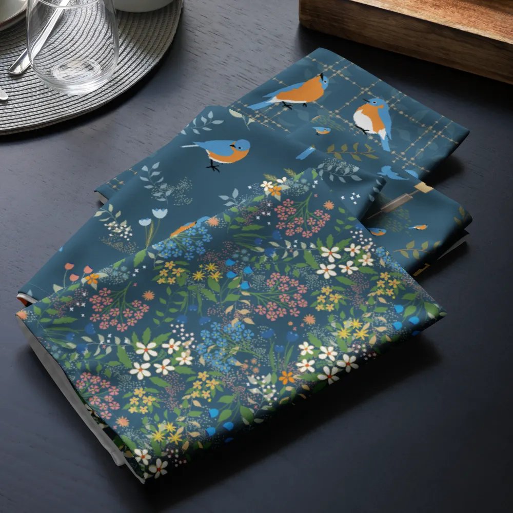 Variety Set of 4 Napkins Featuring Midnight Blues Bluebirds product image (2)