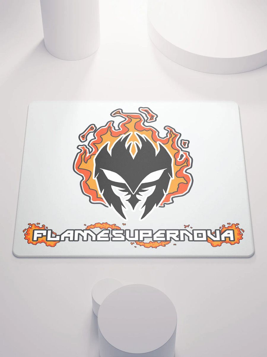 Mask Icon v2 (Black) Gaming Mousepad (White) product image (1)