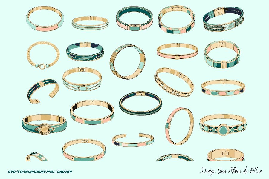 ART DECO BRACELETS - 40 VECTOR CLIPART product image (3)