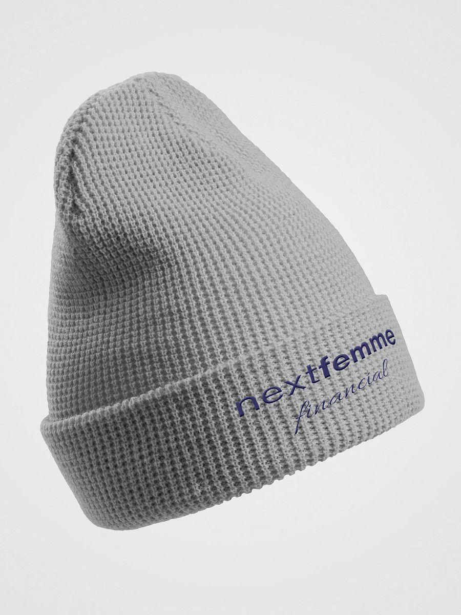 Cozy Honeycomb Waffle Beanie with Navy Logotype product image (7)