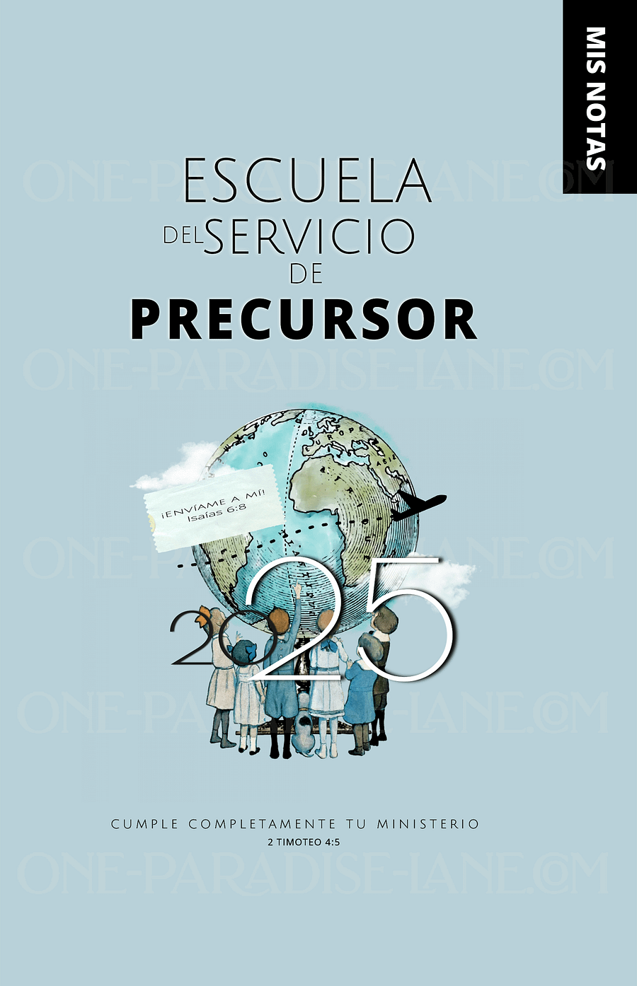 2025 Escuela del Servicio de Precursor Cuaderno Digital | Globo Vintage Azul Empolvado (PDF) product image (1)