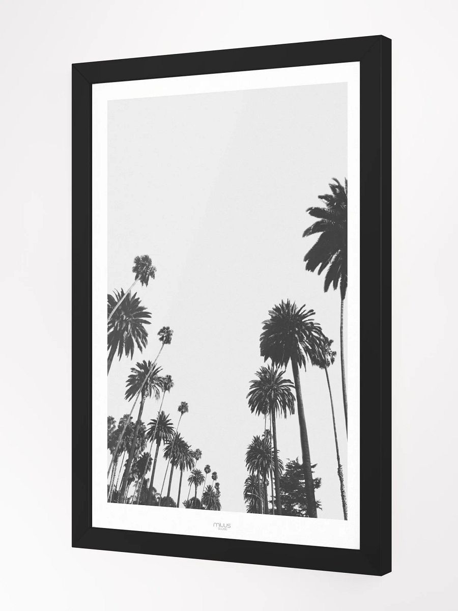 Skyward Palms Framed Matte Poster – Tropical Nature-Inspired Wall Art | Minimalist Palm Tree Design | Premium Framed Décor for Relaxing Spaces product image (2)