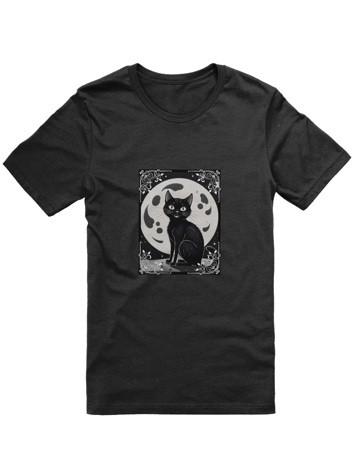 Moonlit Feline Serenade T-Shirt Goth Black Cat product image (1)