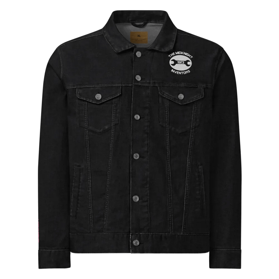 MidKnight Denim Jacket (Pink Sleeve Embroidery) product image (2)