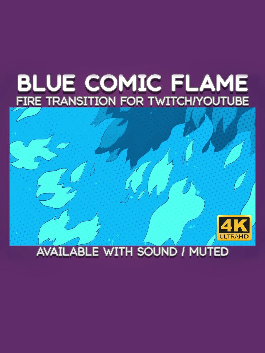 Blue Comic Fire Video Transition - Comic Fire Transition for Twitch Stream and YouTube Video product image (2)