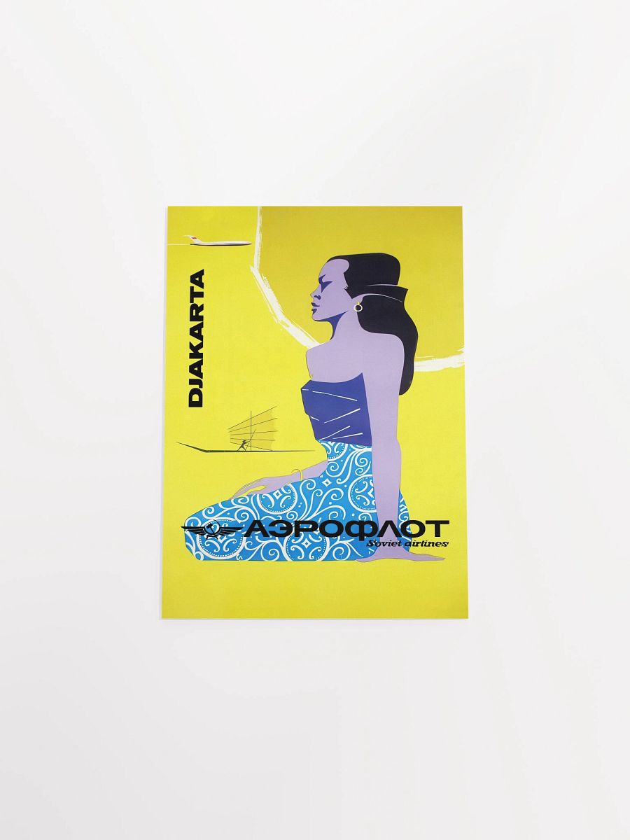 Soviet Aeroflot, USSR airlines 1970s: Jakarta, Indonesia — Soviet retro travel poster product image (9)