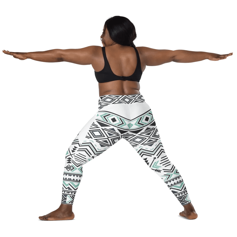 Aqua & Slate Geometric Boho Leggings with Pockets product image (9)