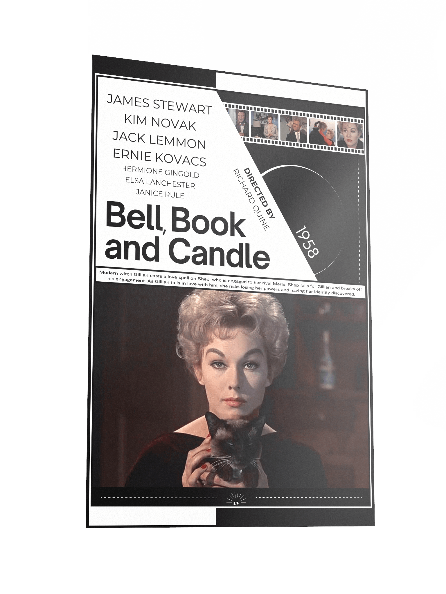 Bell, Book and Candle with James Stewart and Kim Novak 1958 | Movie Poster | 12x18 Wall Art product image (2)