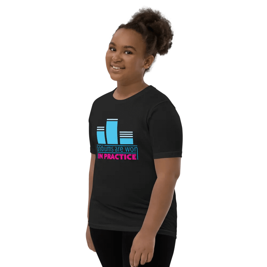 Podiums Are Won In Practice Kids Tee: Blue & Pink product image (10)
