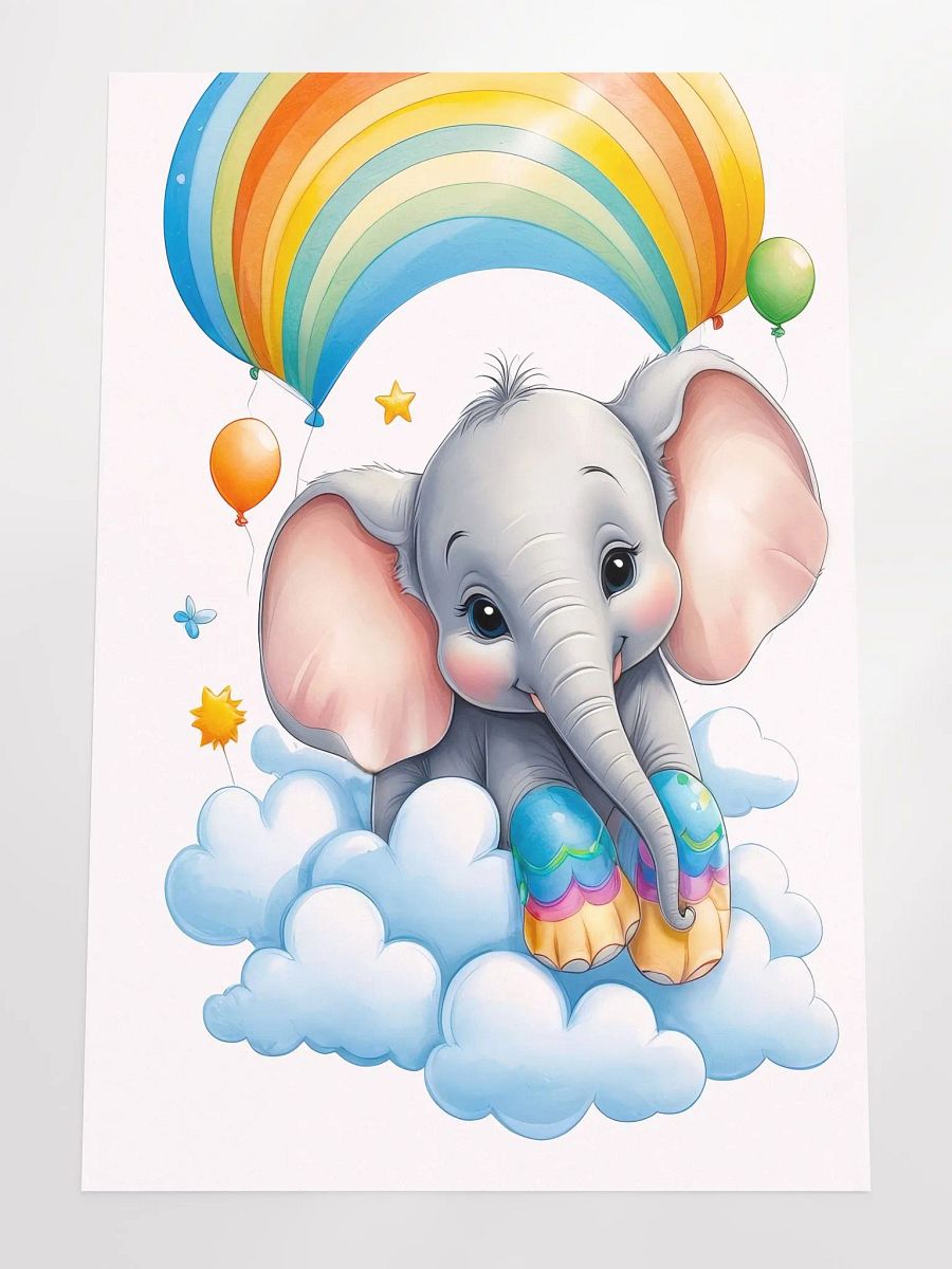 Baby Elephant - Poster - Nursery-Kids Room - Large 24x36 Inches product image (3)