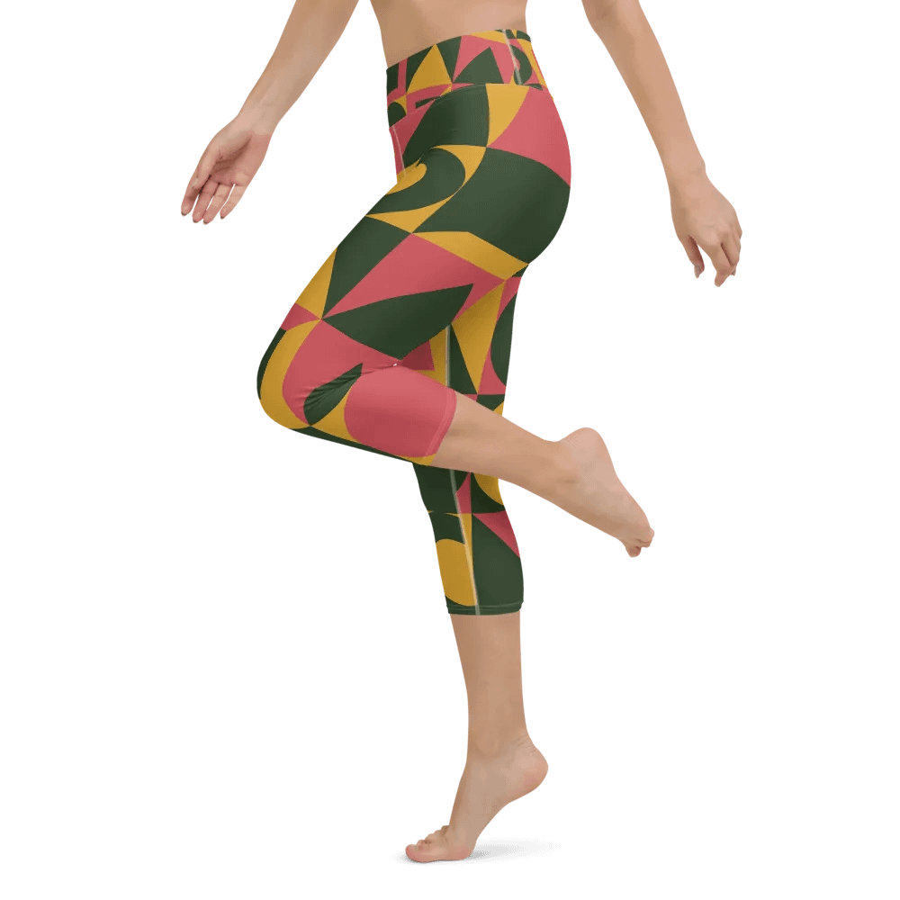 Urban Edge Retro Pattern Yoga Capri Leggings product image (5)