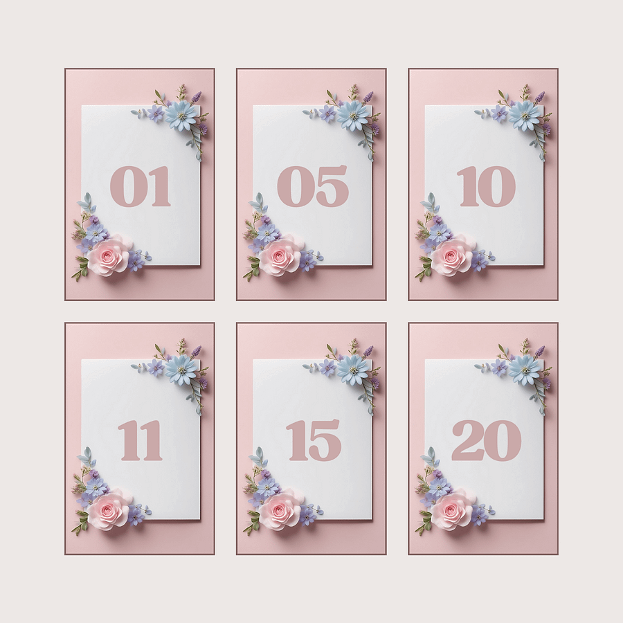 Floral Table Number Card - Dizynai (DTN-12) product image (2)