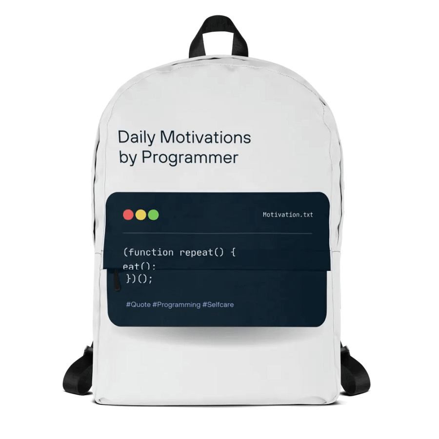 White Programmer Backpack – Code Printed, Stylish & Practical | Shop Now! product image (1)