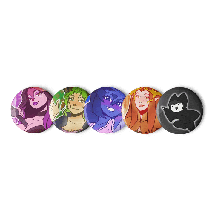 Critical Role Character Collection Feat. YeOldHermit Pin Button Set product image (1)