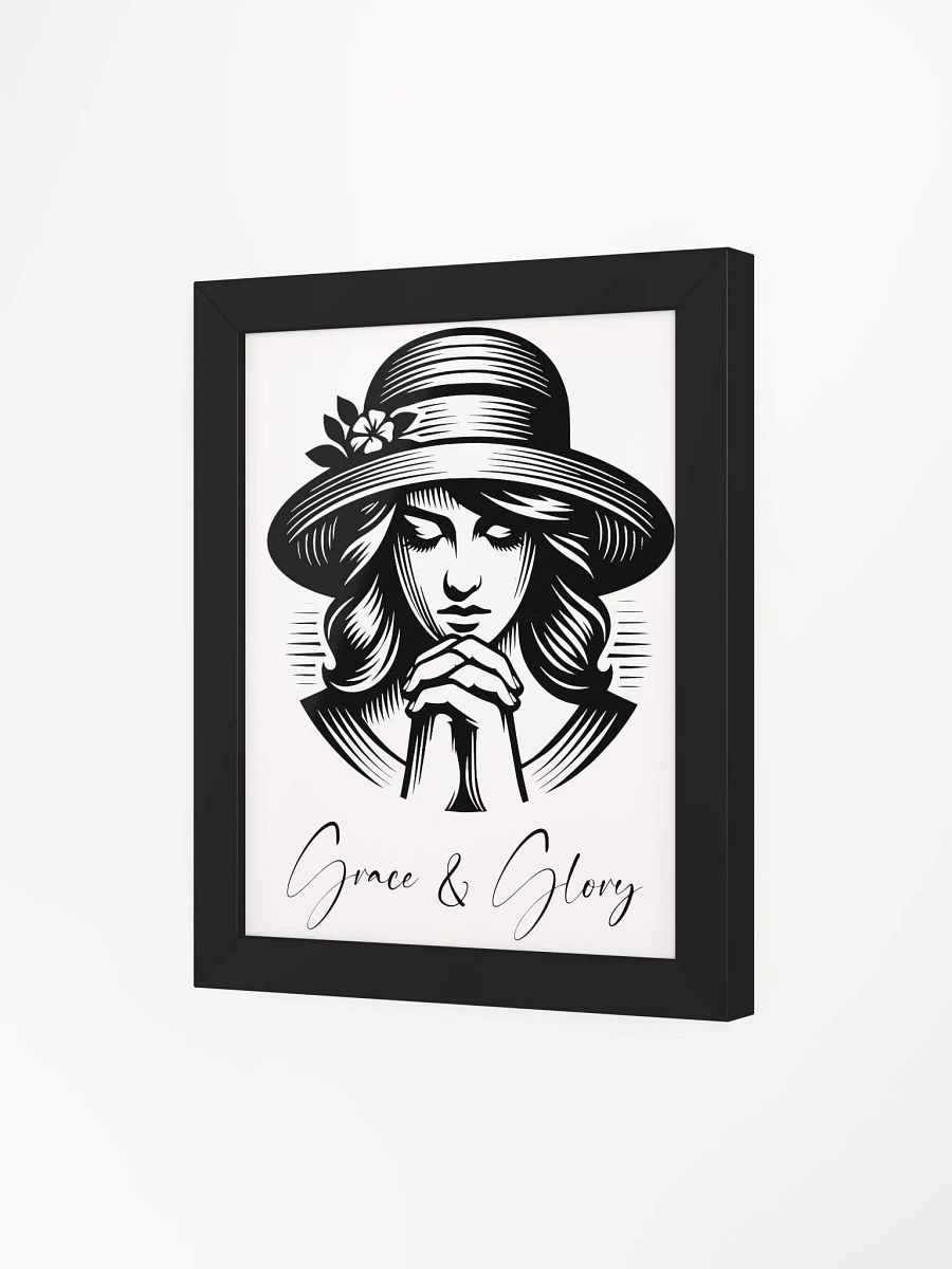 Vintage Elegance – Silhouette Lady in Church Hat (Framed Poster) product image (31)