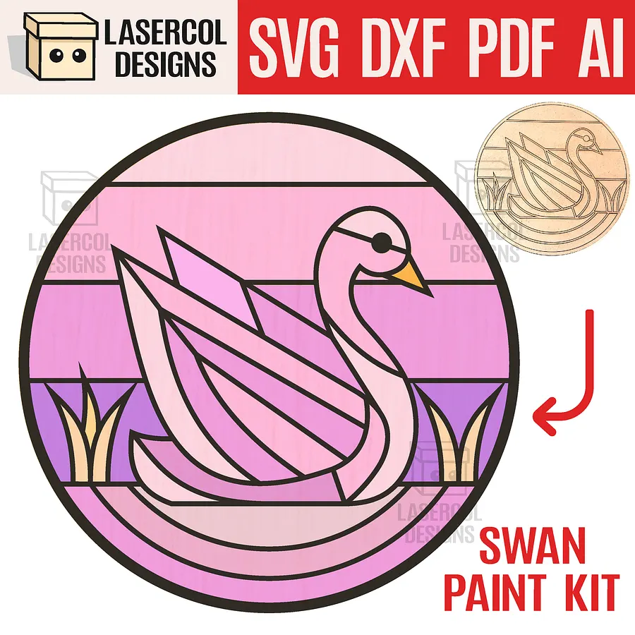 Swan Paint Kit DIY - Laser Cut Files product image (1)