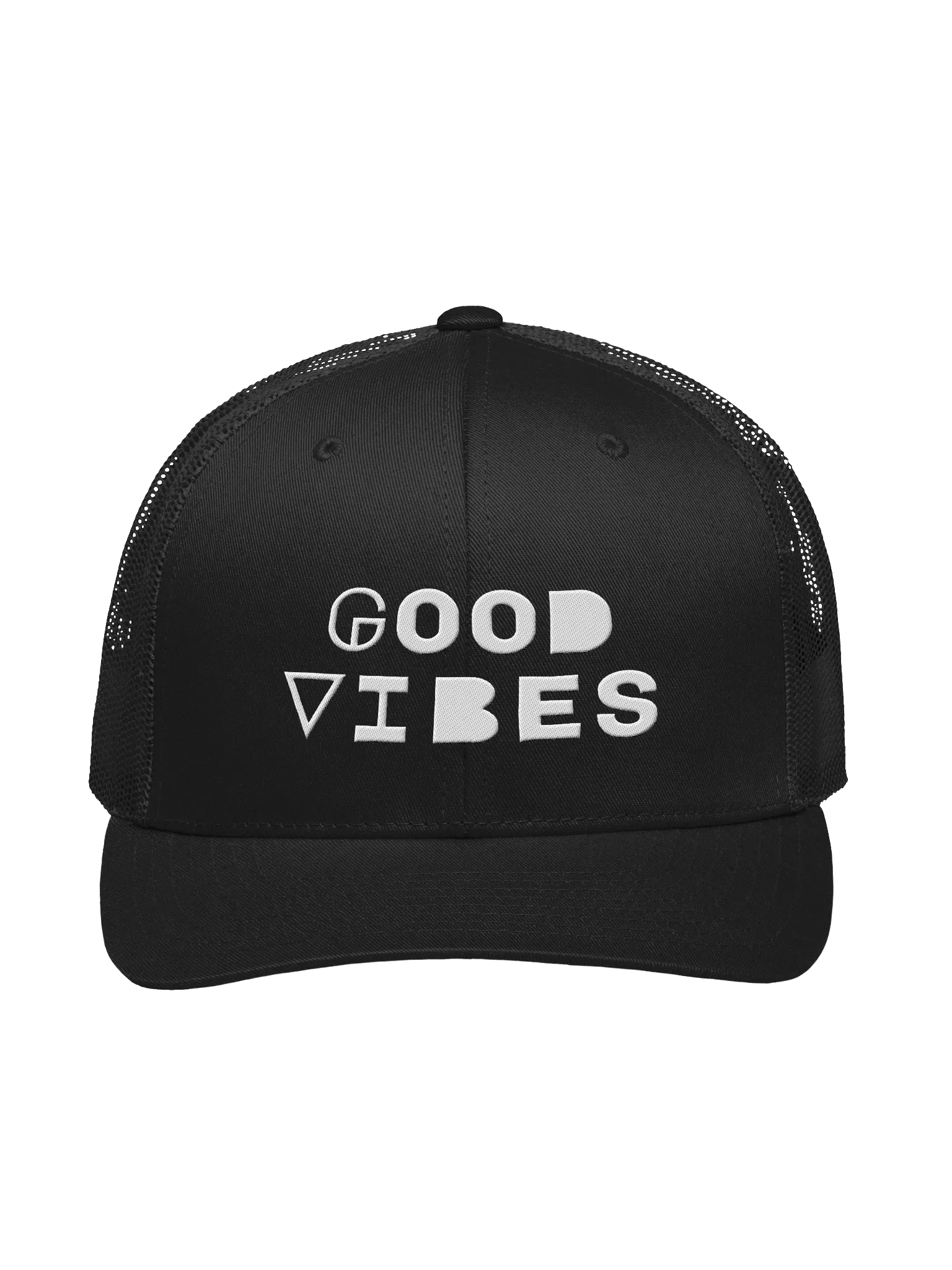 Embroidered Good Vibes Breathable Retro Trucker Hat product image (1)