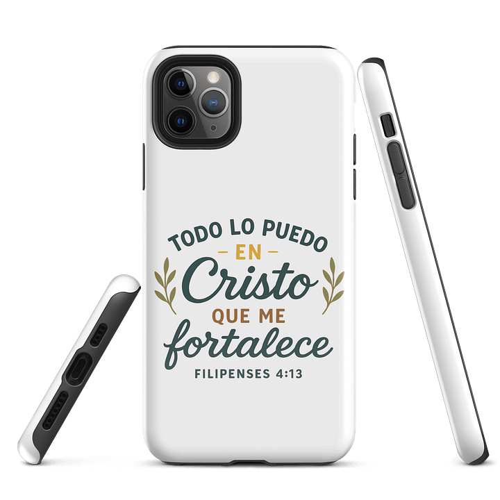 Tough iPhone Case – “Todo lo puedo en Cristo” – Spanish Christian Design product image (1)