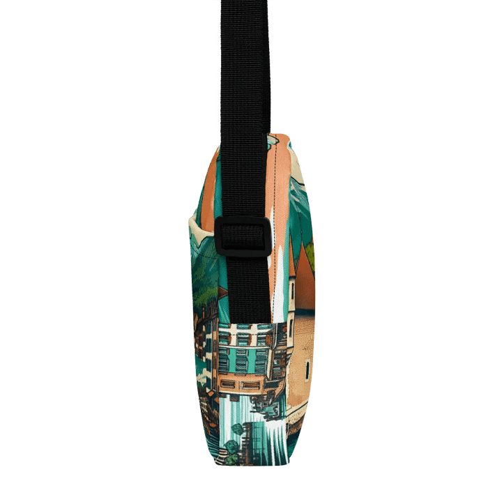 All-Over Print Utility Crossbody Bag | AI Design Annecy city product image (2)