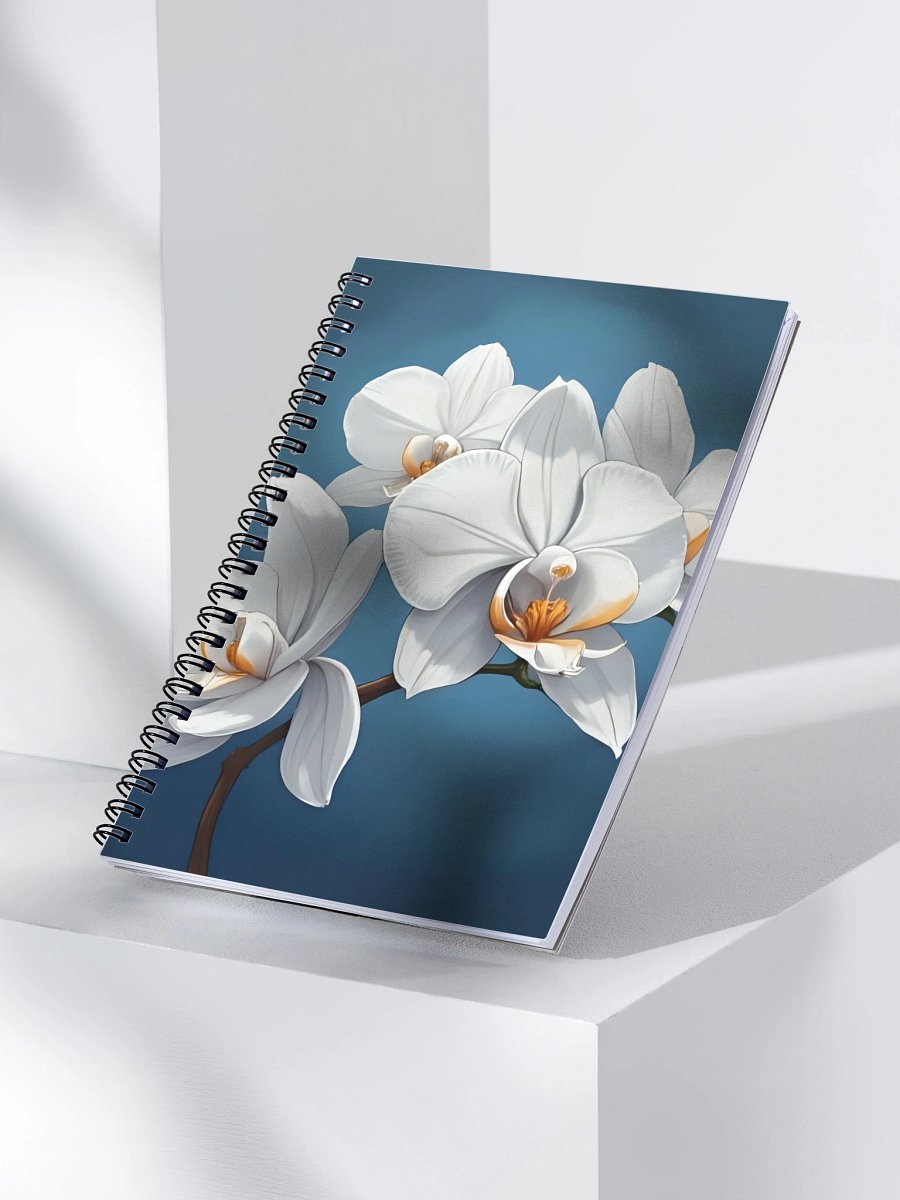 White Orchid Spiral Dot Notebook product image (3)