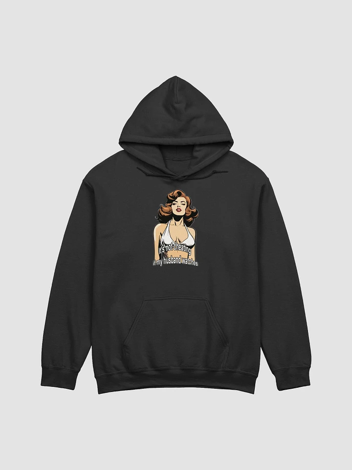 It's not cheating if my husband watches vintage retro-styled pop art hoodie product image (1)