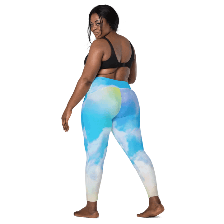 Blur cloud rainbow Design Leggings with Pocket - V6 product image (2)