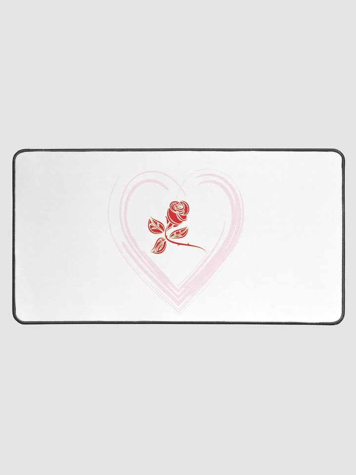Golden Rose Heart Desk Mat product image (1)