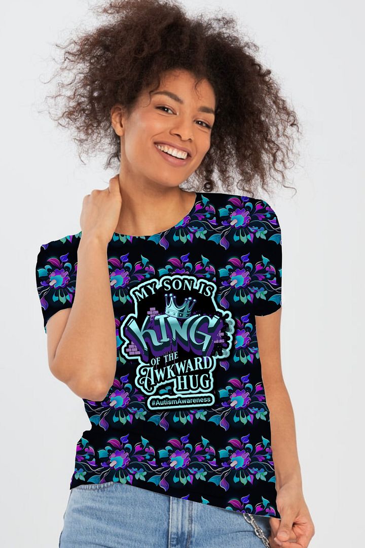 King of the Awkward Hug #Autism Awareness All Over Print T-shirt product image (1)