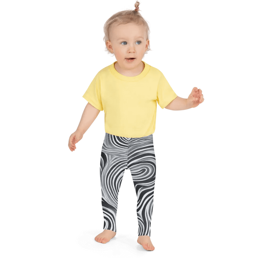Funky Black and White Noir Liquid Tie-Dye Kid's and Toddler's Leggings product image (8)
