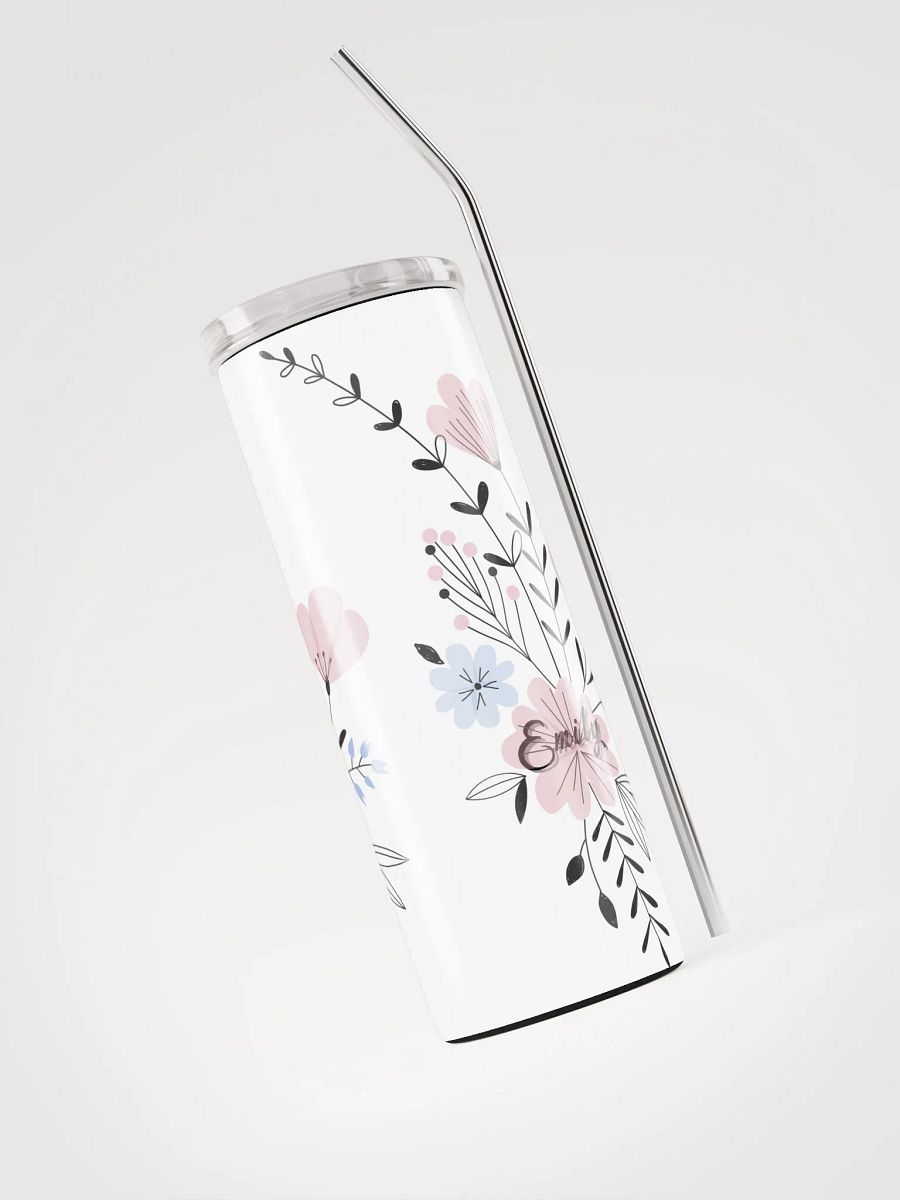 20oz Floral Stainless-Steel vacuum insulated Tumbler with reusable Straw, leak proof lid, Floral Tumbler, mug, portable Bottled Water Bottle. product image (3)
